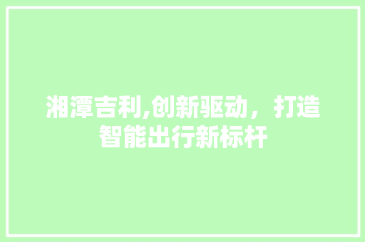 湘潭吉利,创新驱动，打造智能出行新标杆