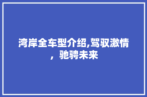 湾岸全车型介绍,驾驭激情，驰骋未来 新款车型
