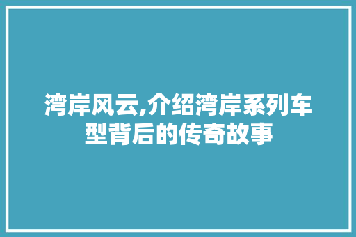 湾岸风云,介绍湾岸系列车型背后的传奇故事 变速箱配件