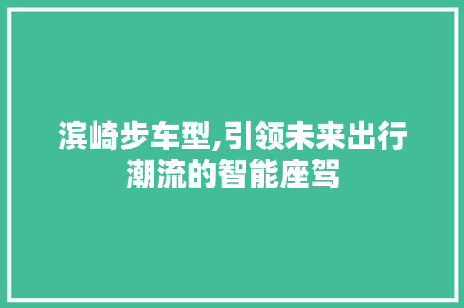 滨崎步车型,引领未来出行潮流的智能座驾