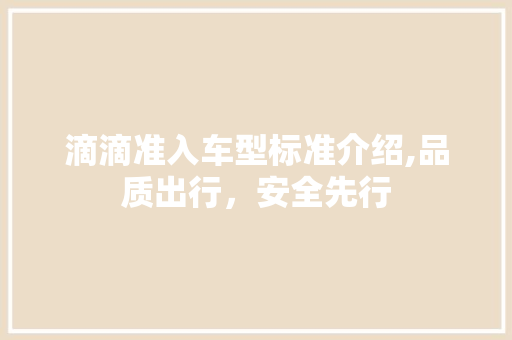 滴滴准入车型标准介绍,品质出行，安全先行