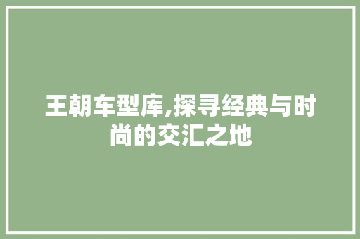 王朝车型库,探寻经典与时尚的交汇之地