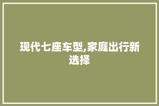 现代七座车型,家庭出行新选择