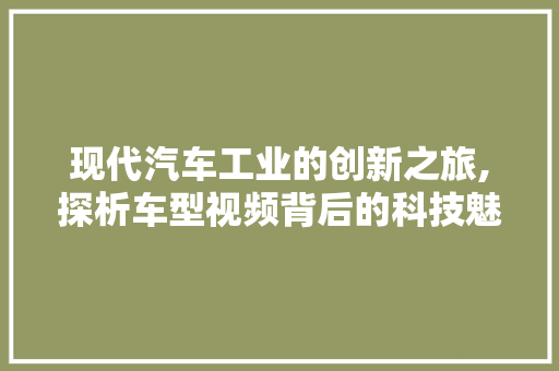 现代汽车工业的创新之旅,探析车型视频背后的科技魅力
