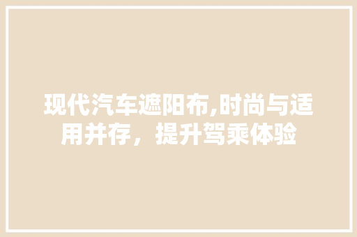 现代汽车遮阳布,时尚与适用并存，提升驾乘体验