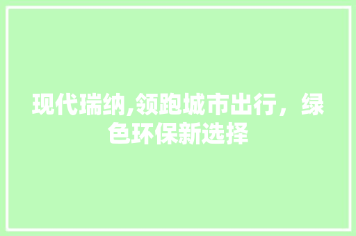 现代瑞纳,领跑城市出行，绿色环保新选择
