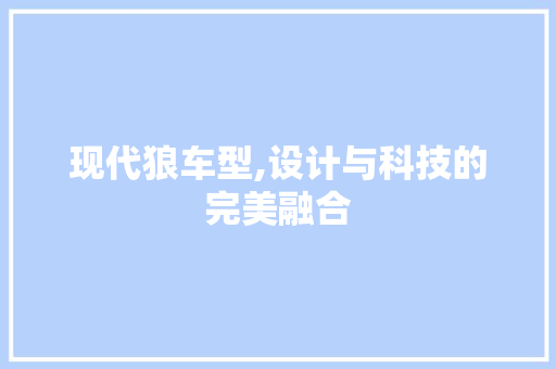现代狼车型,设计与科技的完美融合