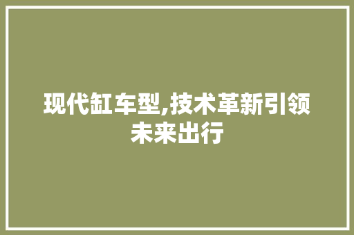现代缸车型,技术革新引领未来出行