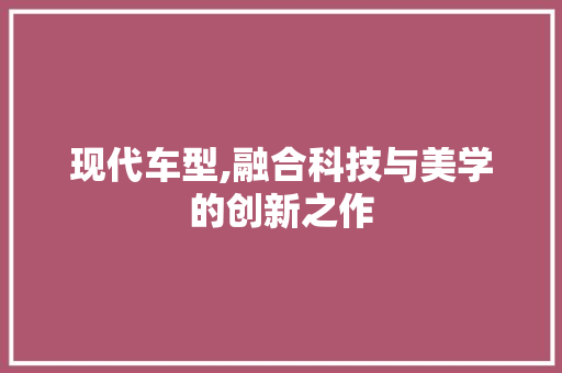 现代车型,融合科技与美学的创新之作