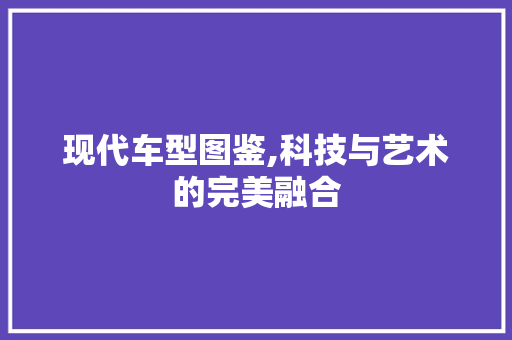 现代车型图鉴,科技与艺术的完美融合