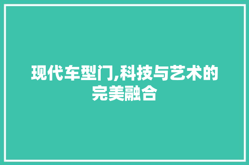 现代车型门,科技与艺术的完美融合