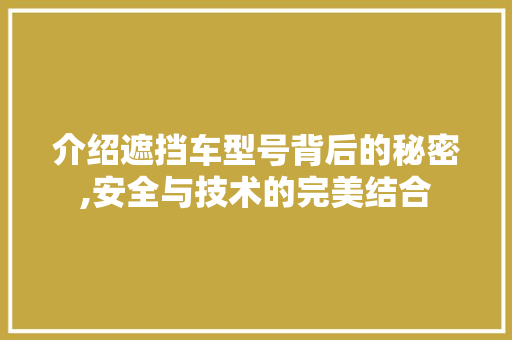 介绍遮挡车型号背后的秘密,安全与技术的完美结合