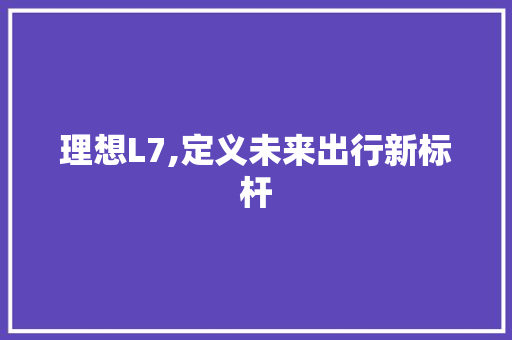 理想L7,定义未来出行新标杆