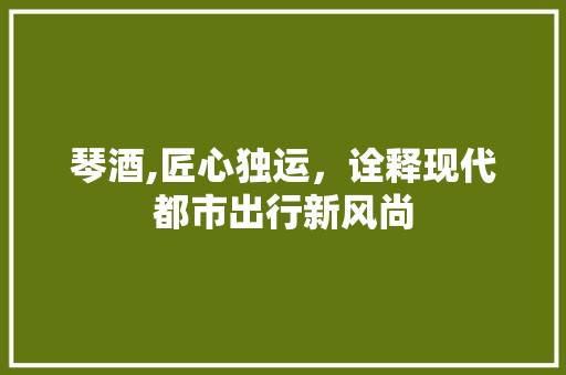 琴酒,匠心独运，诠释现代都市出行新风尚