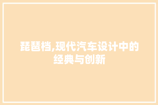 琵琶档,现代汽车设计中的经典与创新