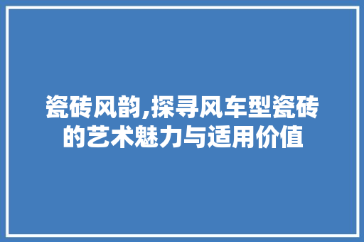 瓷砖风韵,探寻风车型瓷砖的艺术魅力与适用价值