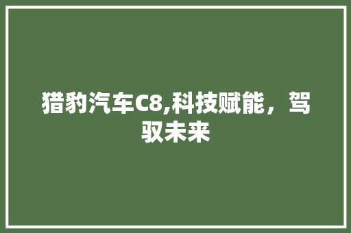 猎豹汽车C8,科技赋能，驾驭未来