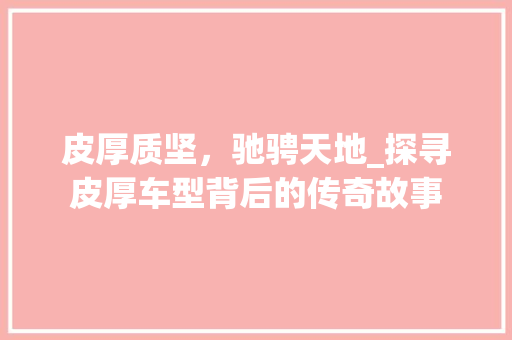 皮厚质坚，驰骋天地_探寻皮厚车型背后的传奇故事
