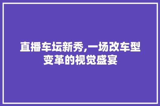 直播车坛新秀,一场改车型变革的视觉盛宴