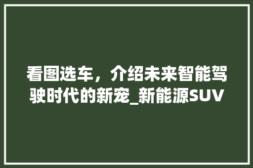 看图选车，介绍未来智能驾驶时代的新宠_新能源SUV