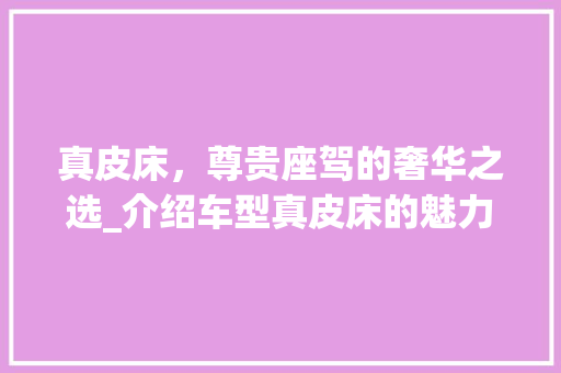 真皮床，尊贵座驾的奢华之选_介绍车型真皮床的魅力