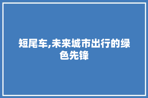 短尾车,未来城市出行的绿色先锋