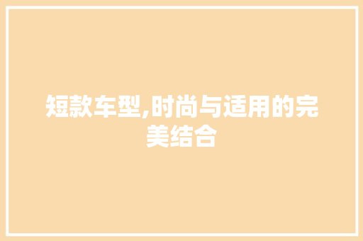 短款车型,时尚与适用的完美结合