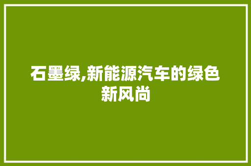 石墨绿,新能源汽车的绿色新风尚