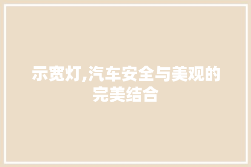 示宽灯,汽车安全与美观的完美结合