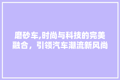 磨砂车,时尚与科技的完美融合，引领汽车潮流新风尚