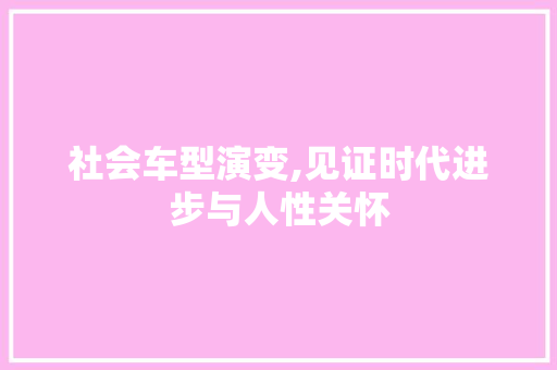 社会车型演变,见证时代进步与人性关怀