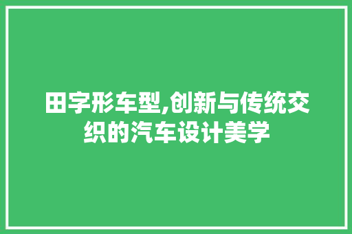 田字形车型,创新与传统交织的汽车设计美学