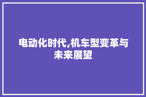 电动化时代,机车型变革与未来展望