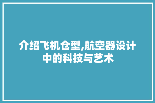 介绍飞机仓型,航空器设计中的科技与艺术