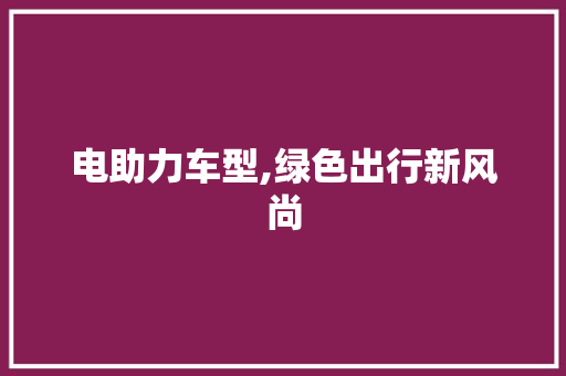 电助力车型,绿色出行新风尚