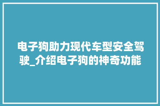 电子狗助力现代车型安全驾驶_介绍电子狗的神奇功能