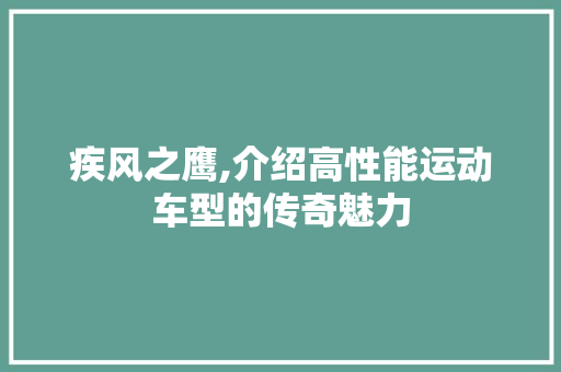疾风之鹰,介绍高性能运动车型的传奇魅力