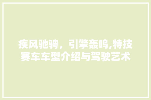 疾风驰骋，引擎轰鸣,特技赛车车型介绍与驾驶艺术