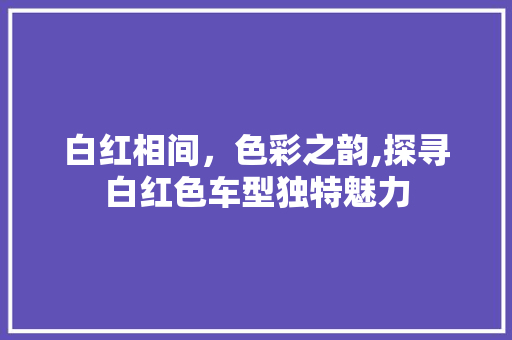 白红相间，色彩之韵,探寻白红色车型独特魅力