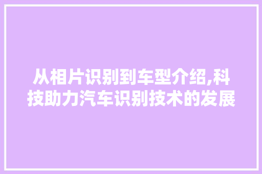 从相片识别到车型介绍,科技助力汽车识别技术的发展