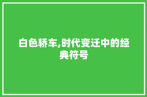 白色轿车,时代变迁中的经典符号