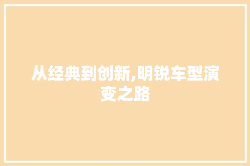 从经典到创新,明锐车型演变之路
