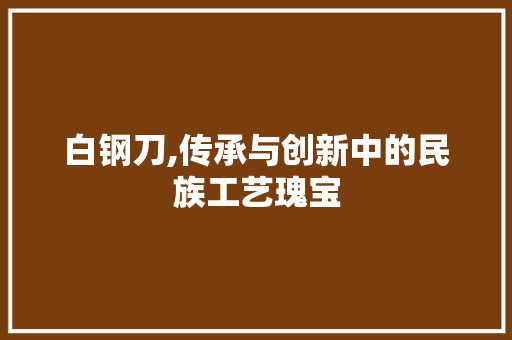 白钢刀,传承与创新中的民族工艺瑰宝