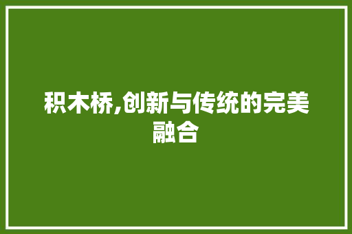 积木桥,创新与传统的完美融合