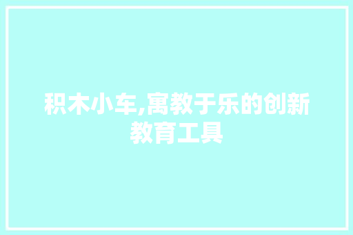 积木小车,寓教于乐的创新教育工具