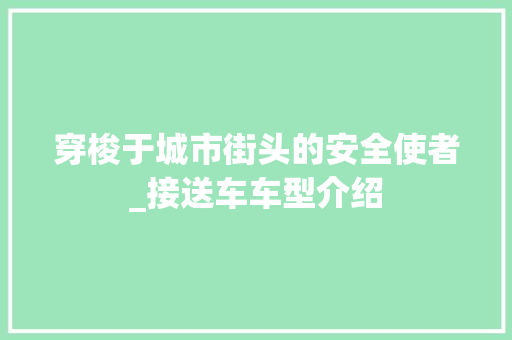 穿梭于城市街头的安全使者_接送车车型介绍