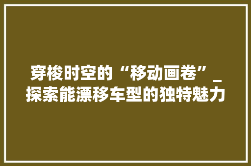 穿梭时空的“移动画卷”_探索能漂移车型的独特魅力
