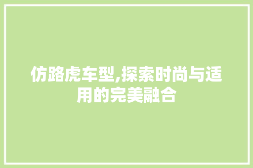 仿路虎车型,探索时尚与适用的完美融合
