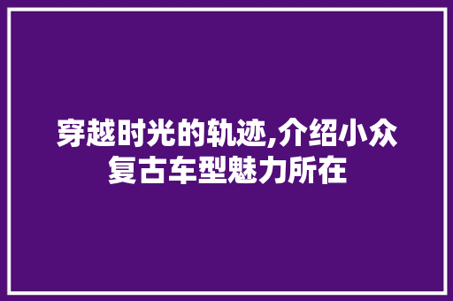 穿越时光的轨迹,介绍小众复古车型魅力所在
