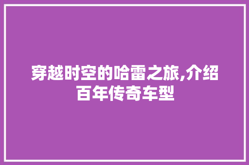 穿越时空的哈雷之旅,介绍百年传奇车型